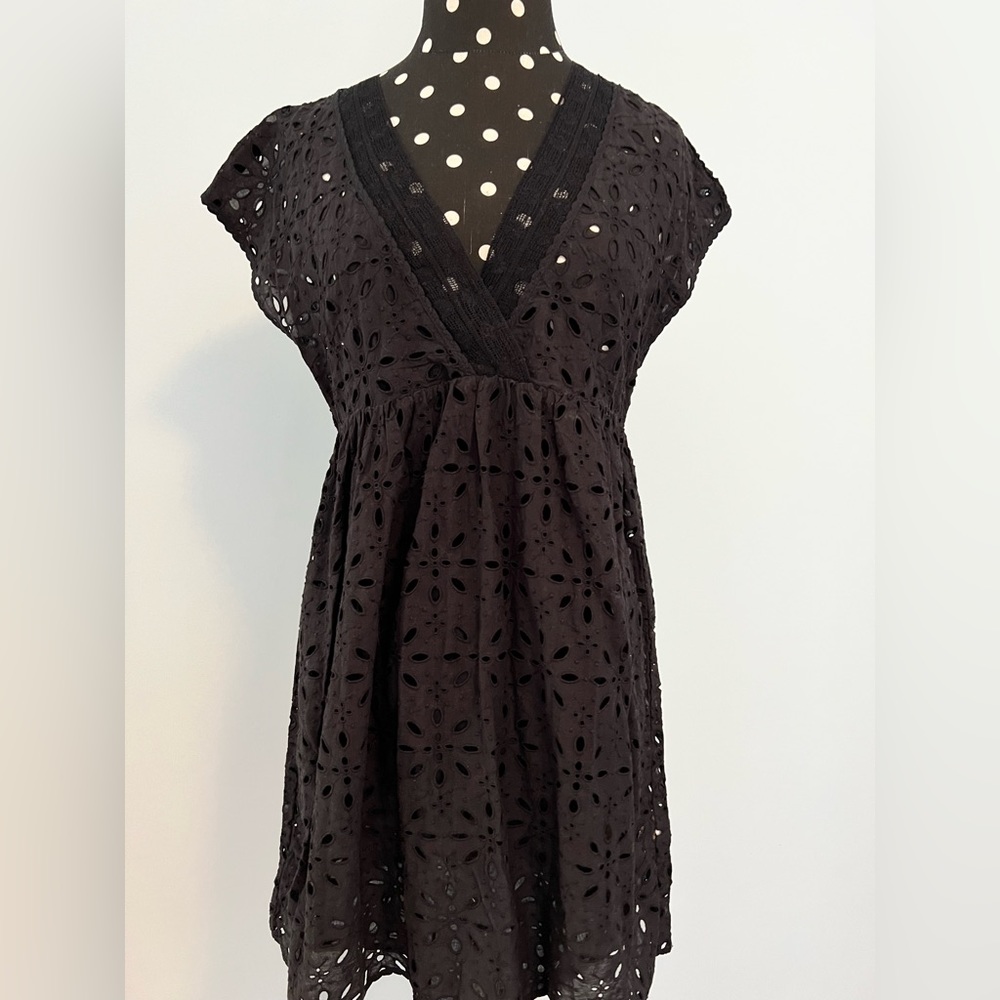 NEW Wilfred Black Lace Eyelet Dress